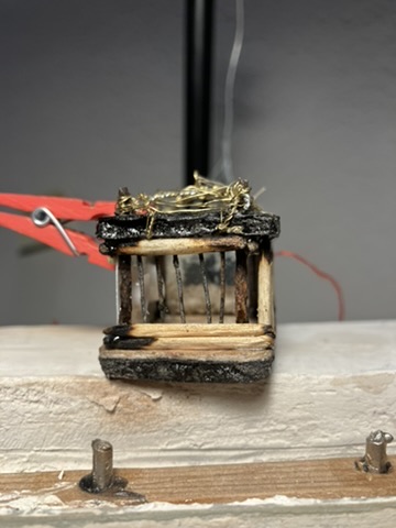 Close up of the miniature elevator
